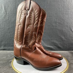Tony Lama Men's Western Cowboy Boots Almond Toe Leather VM0004 Vaquero Brown 9D